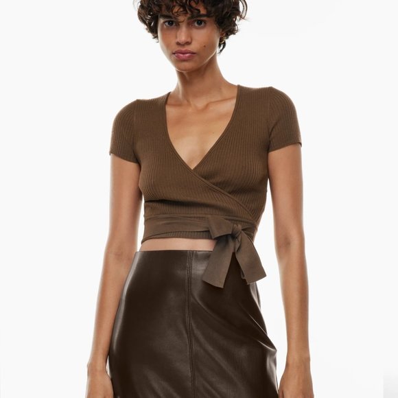 Aritzia - Wilfred All-Tied Up Short Sleeve Sweater - Size 2XS - Picture 1 of 5